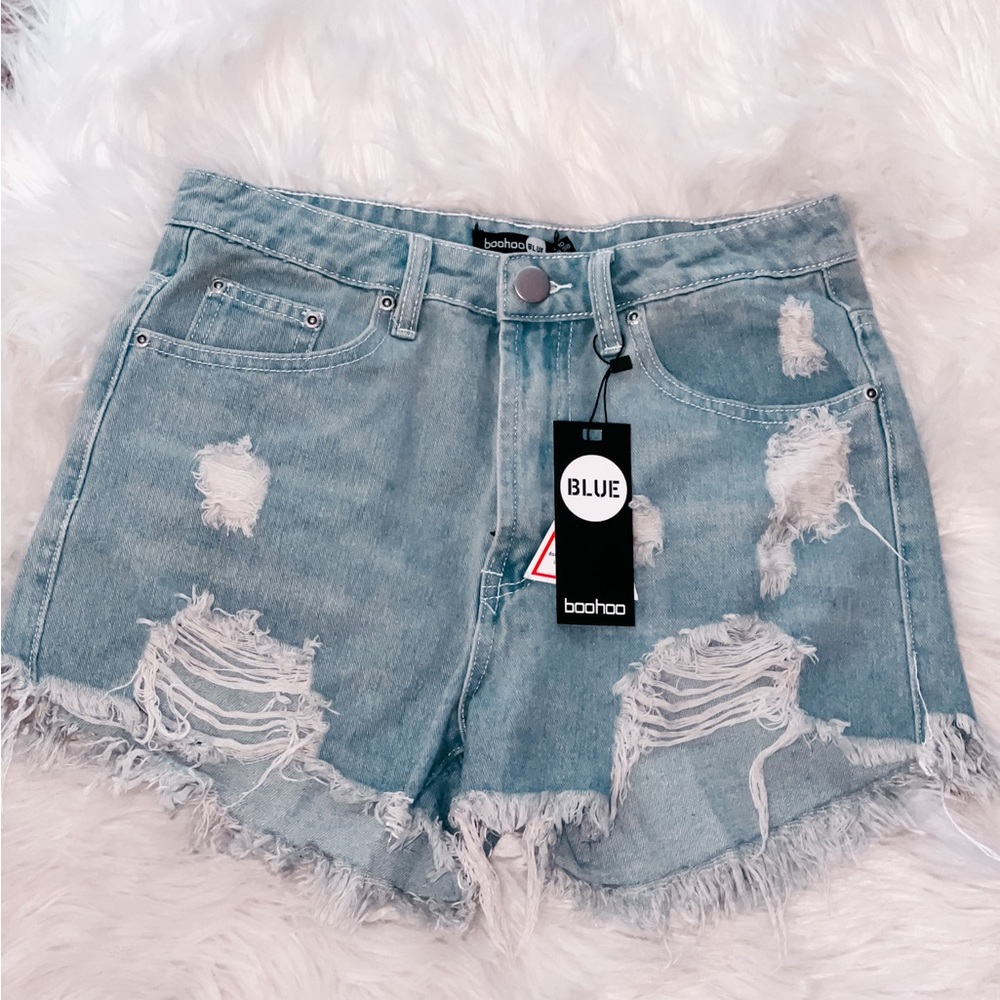 Boohoo High Waisted Denim Shorts